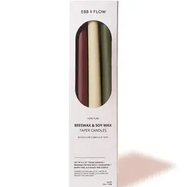 Ebb & Flow Coffret de bougies en cire d'abeille et soja - Bourgogne, vert forêt et crème