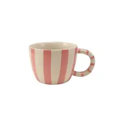 Creative Coop Tasse - Rayures roses