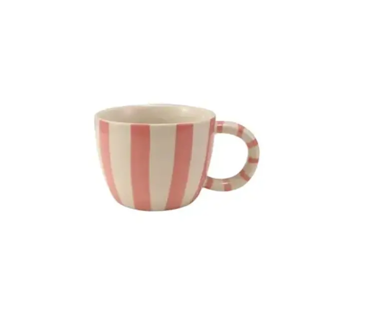 Creative Coop Tasse - Rayures roses
