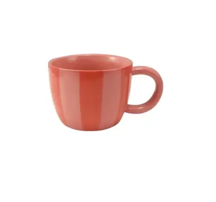 Creative Coop Tasse - Rayures rouges et roses