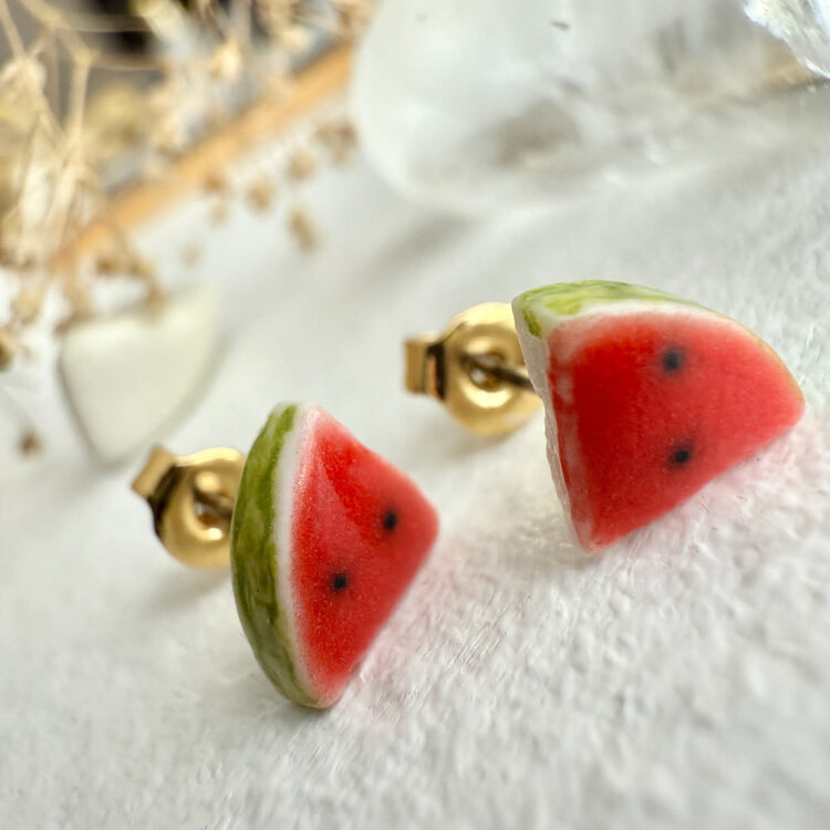 Pika & Bear Boucles d’oreilles - Melon d’eau
