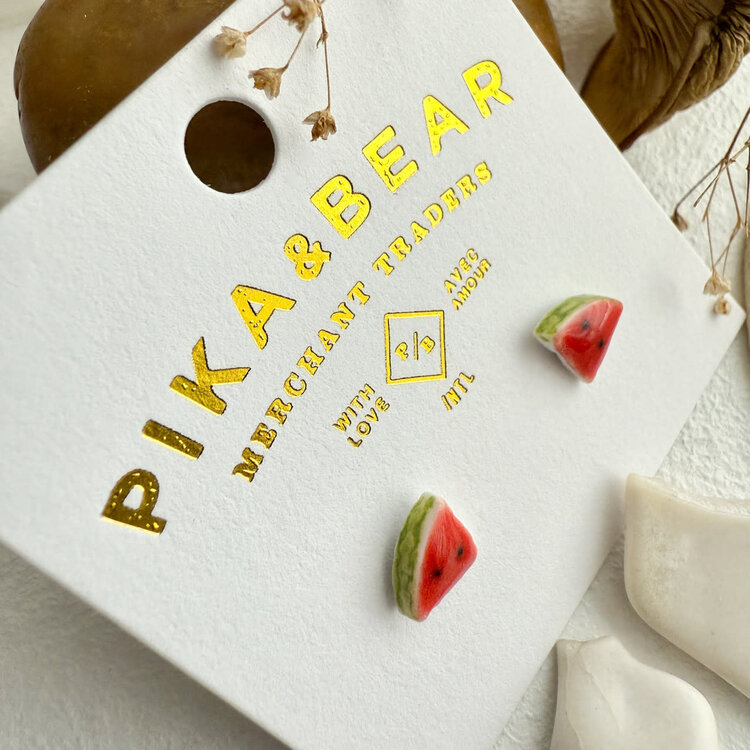 Pika & Bear Boucles d’oreilles - Melon d’eau