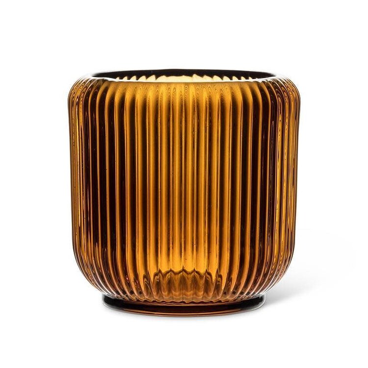 Abbott Grand photophore côtelé - Ambré