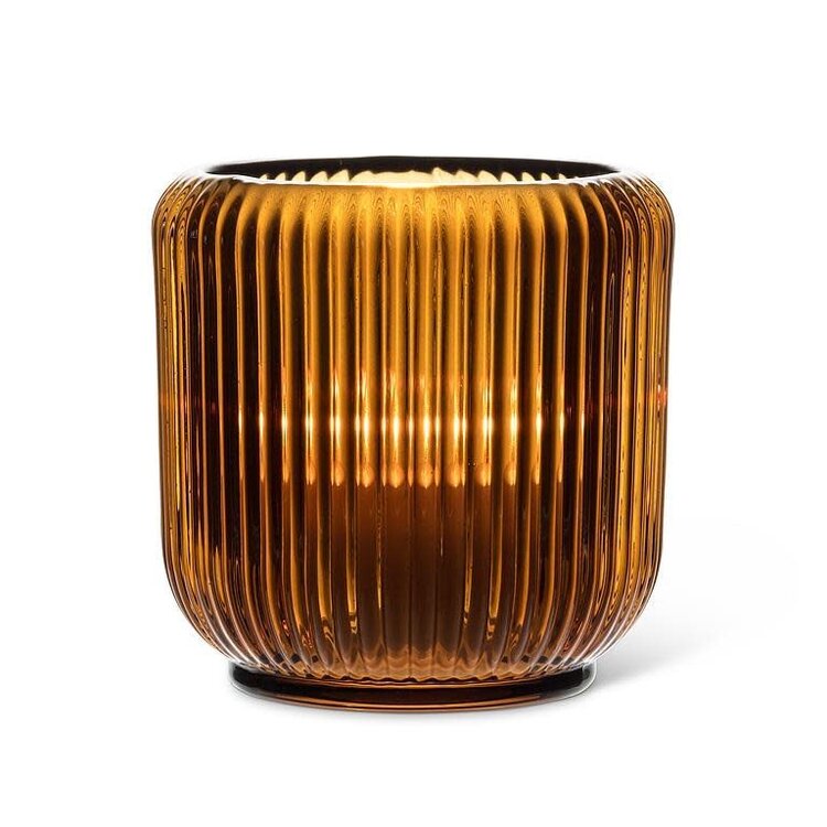 Abbott Grand photophore côtelé - Ambré