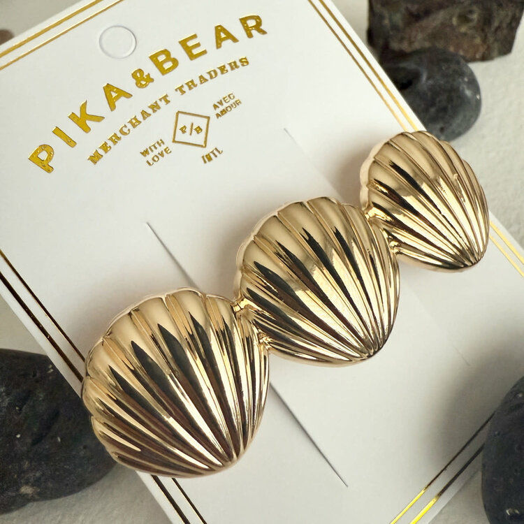 Pika & Bear Barrette coquillage - Orinoco - Or