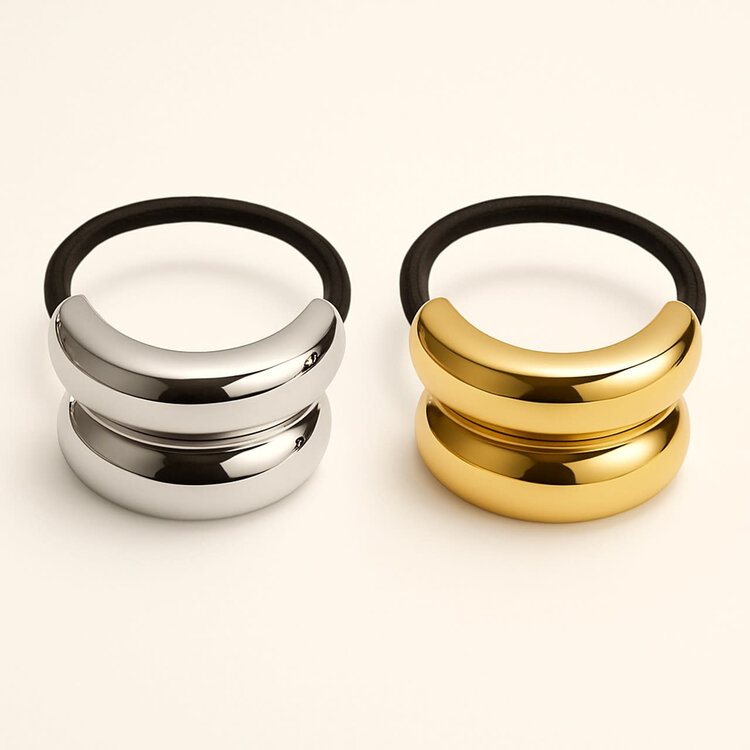 Pika & Bear Élastique à cheveux décoratif - Convex - Argent