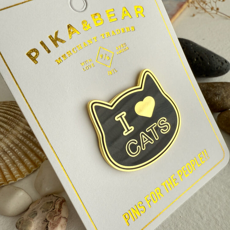 Pika & Bear Épinglette - J'aime les chats