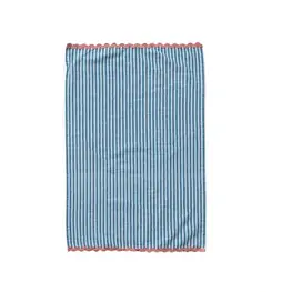 Creative Coop Linge à vaisselle en coton tissé – Rayures bleues