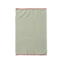 Creative Coop Linge à vaisselle en coton tissé - Rayures vert pâle