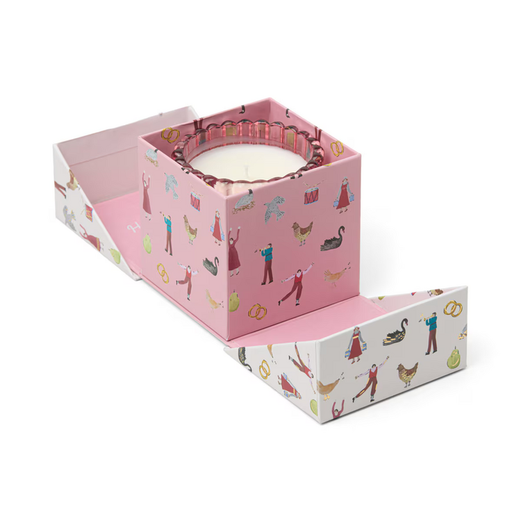 Paddywax Bougie 4.5 oz - Verre cannelé - Menthe poivrée rose