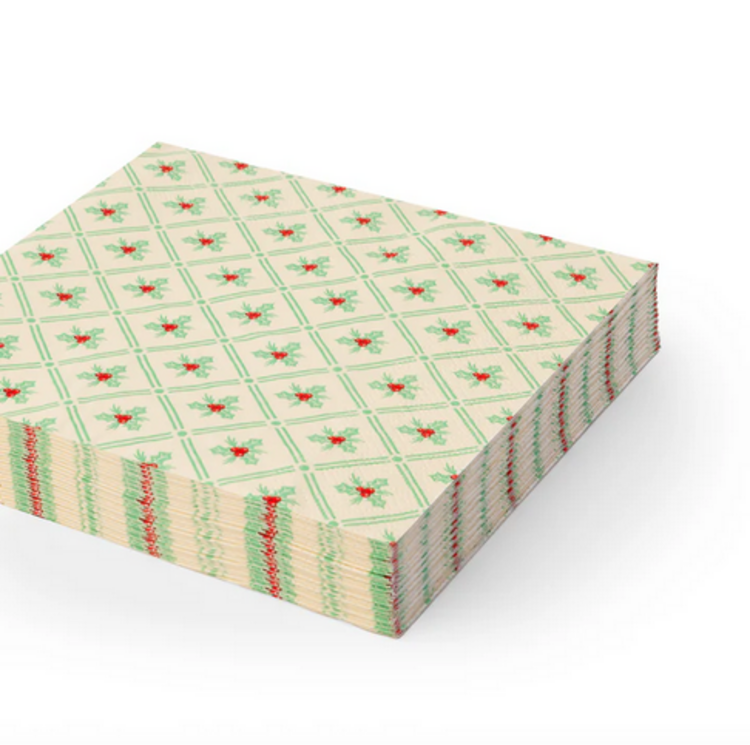 Bonjour Fête Serviette de table - Motif houx