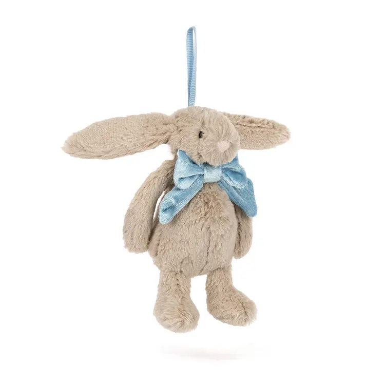Jellycat Peluche - Ornement - Lapin avec boucle bleu