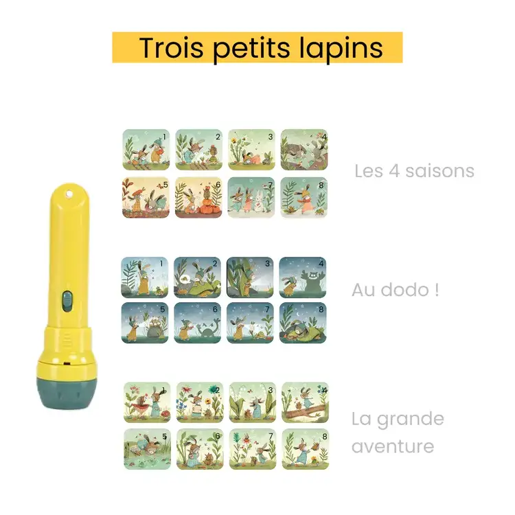 Moulin Roty Lampe à histoire  Trois Petits Lapins