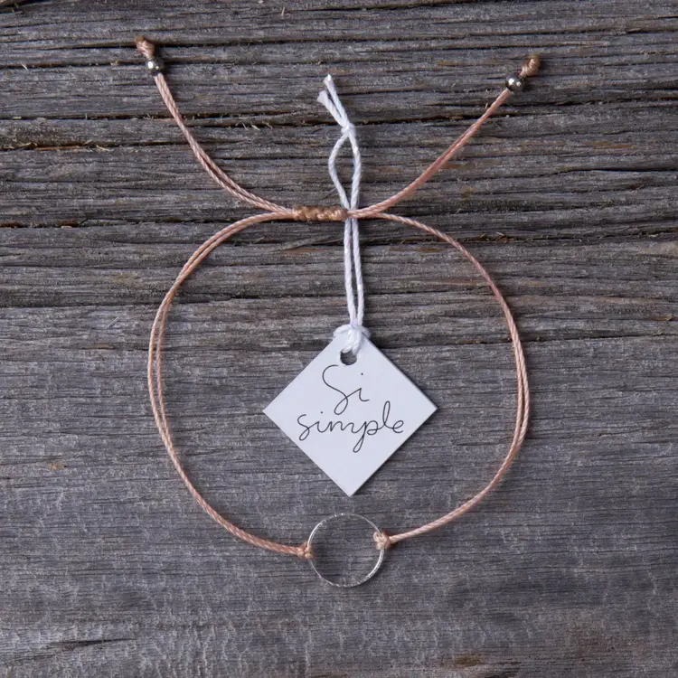 Si simple Bracelet - Marilou - Argent - Rose pâle