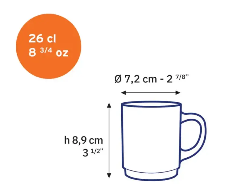 Duralex Tasse Duralex Versailles Ambré - 260ml