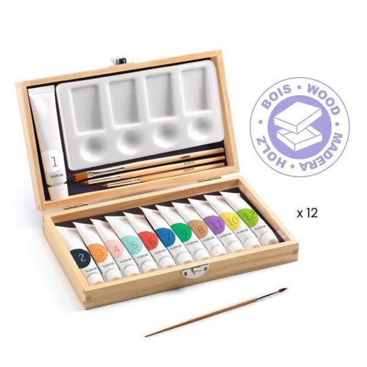Djeco Coffret d'artiste - 12 gouaches