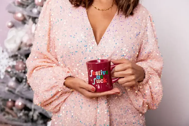 Talking out of turn Tasse - Festive as fuck