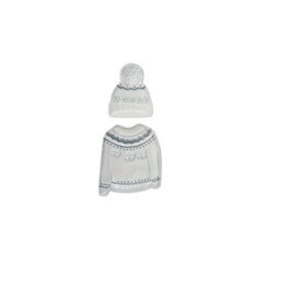Creative Coop Assiette - Pull avec tuque - Blanc neige