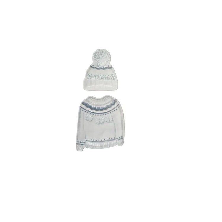 Creative Coop Assiette - Pull avec tuque - Blanc neige