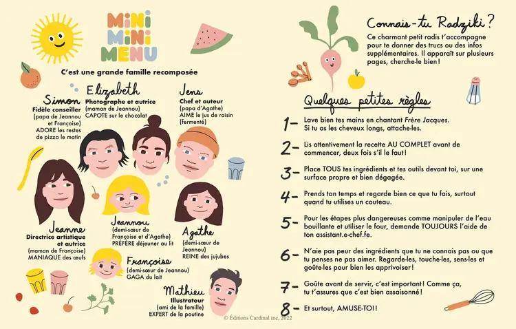 Éditions Cardinal Livre - MINIMINIMENU - Je m'occupe du déjeuner!