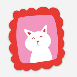 Boucle et Papier Autocollant - Timbre Chat