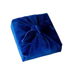 Next Chance Emballage cadeau réutilisable - Furoshiki - Velours côtelé bleu - Moyen