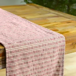 Next Chance Chemin de table - Broderie rouge sur fond crème