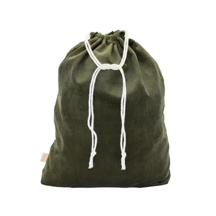 Next Chance Sac cadeau réutilisable - Velours côtelé - Olive