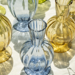 Indaba Vase en verre - Bleu