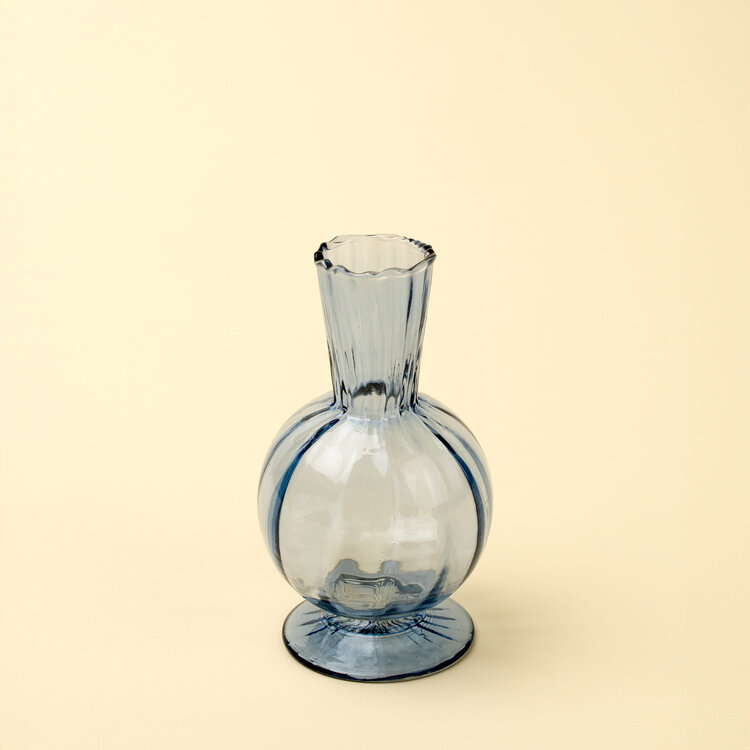 Indaba Vase en verre - Bleu