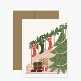 Boucle et Papier Carte de souhaits - Cadeaux sous l'escalier