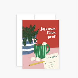 Boucle et Papier Carte de souhaits - Joyeuses fêtes prof