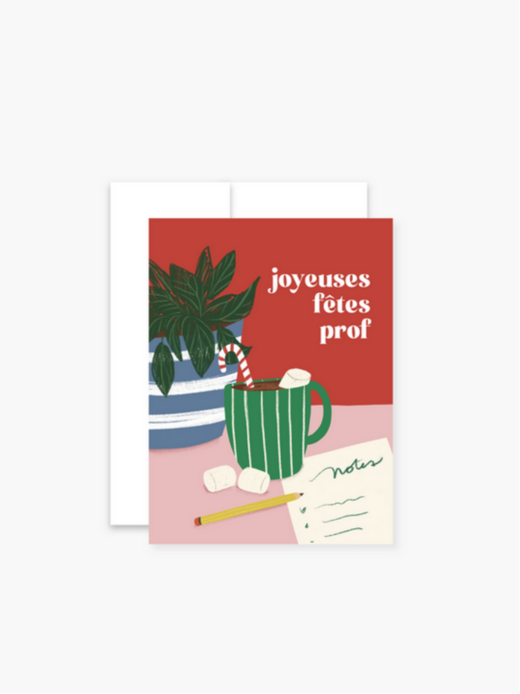 Boucle et Papier Carte de souhaits - Joyeuses fêtes prof