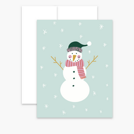 Boucle et Papier Carte de souhaits - Bonhomme de neige