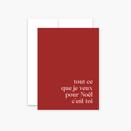 Boucle et Papier Carte de souhaits - Tout ce que je veux pour Noël