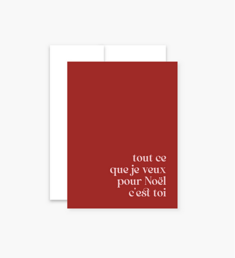 Boucle et Papier Carte de souhaits - Tout ce que je veux pour Noël