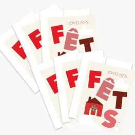 Boucle et Papier Boîtier de cartes (6) - Maison et Bonhomme de neige - Rouge