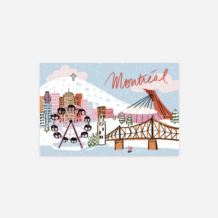 Boucle et Papier Carte postale - Montréal l'hiver