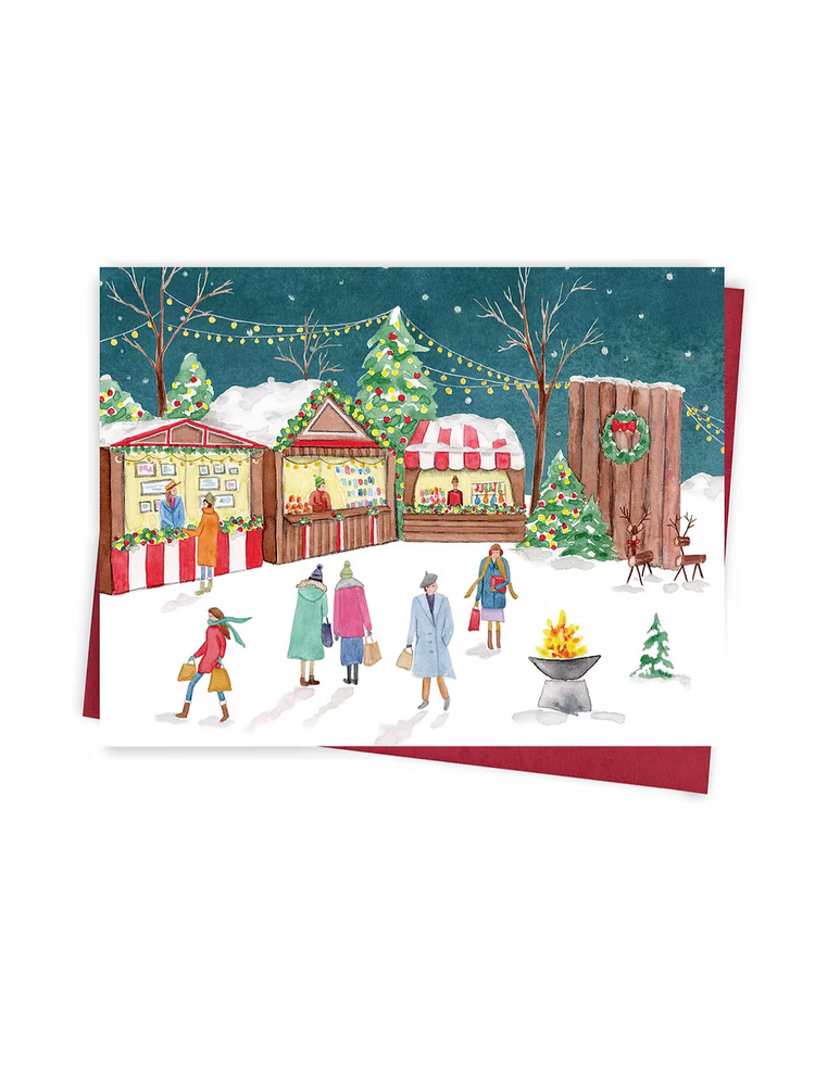 Hobeika Art Carte de souhaits - Marché de Noël