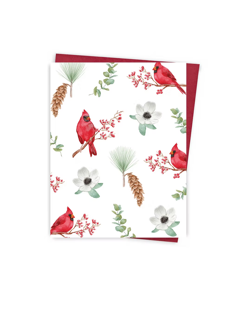 Hobeika Art Carte de souhaits - Cardinaux et Anémones