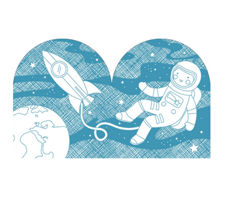 Petit Collage Livre à colorier - Astronaute