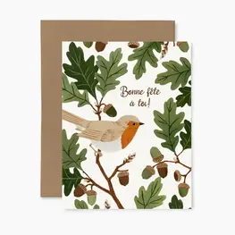 Joannie Houle Carte de souhaits - Rouge-gorge - Bonne fête à toi