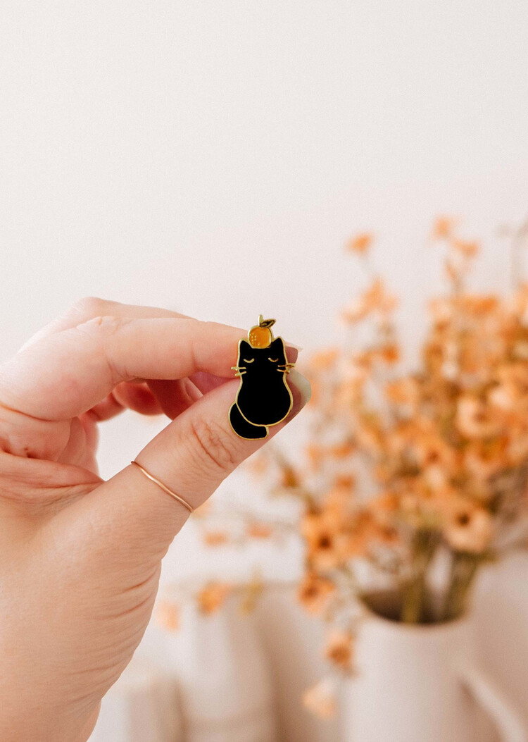 Mimi & August Épinglette - Chat Orange