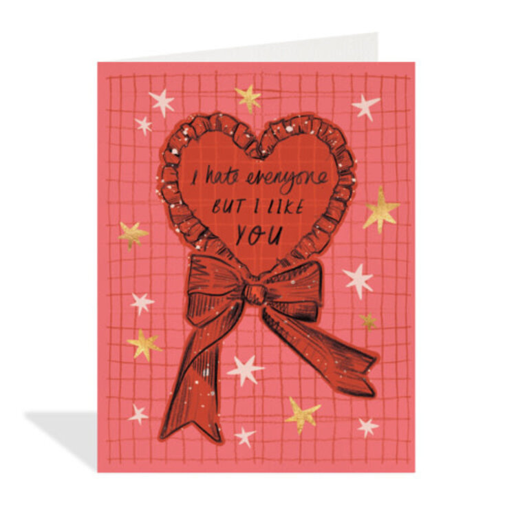Halfpenny Carte de souhaits - Je déteste tout le monde sauf toi