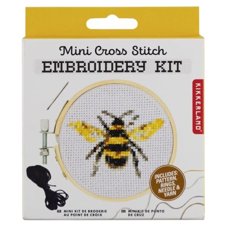Kikkerland Kit de broderie au point de croix - Motif abeille