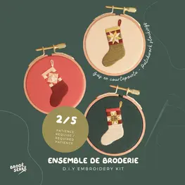 Brodé Serré Kit de broderie D.I.Y - Bas en courtepointe