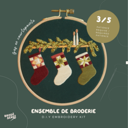 Brodé Serré Kit de broderie D.I.Y - Bas en courtepointe