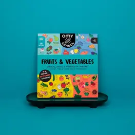 OMY Poster à colorier avec autocollants - Fruits et légumes
