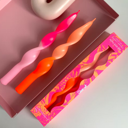 Pink Stories Chandelles torsadées - Édition Miami - Roses