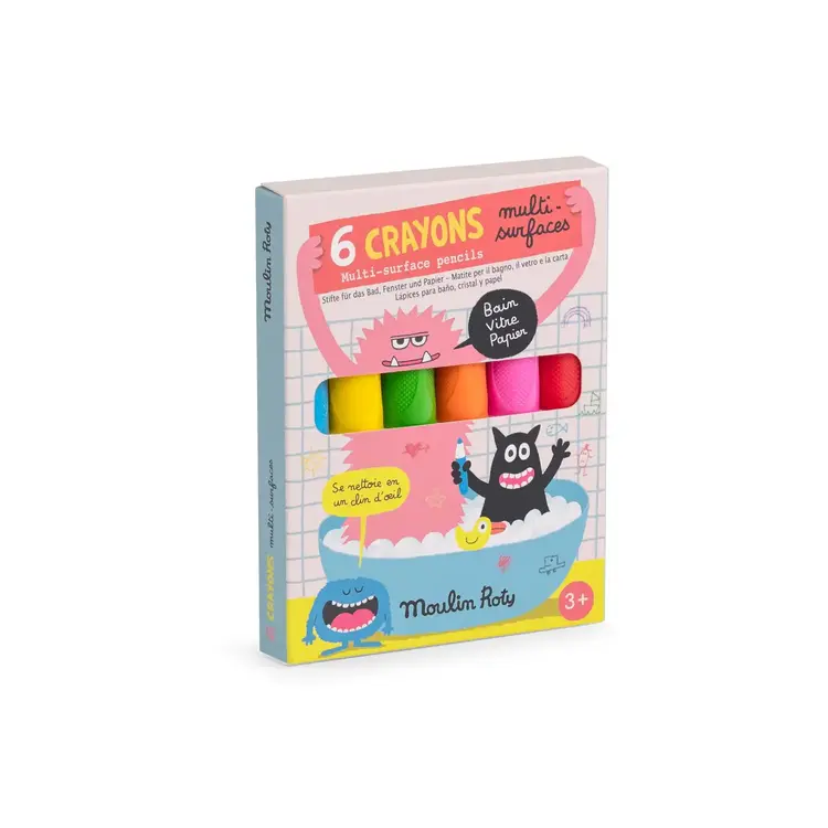 Moulin Roty Crayon - Schmouks - 6 multi-surface